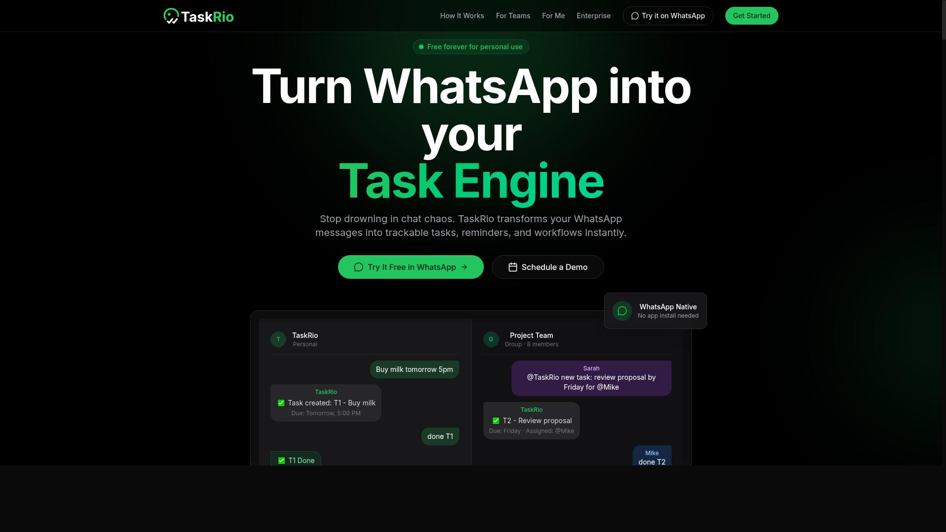 TaskRio website